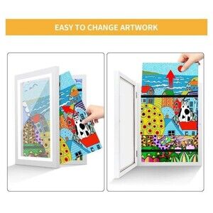 Kids Artwork Display Frame Keepsake and Storage - white